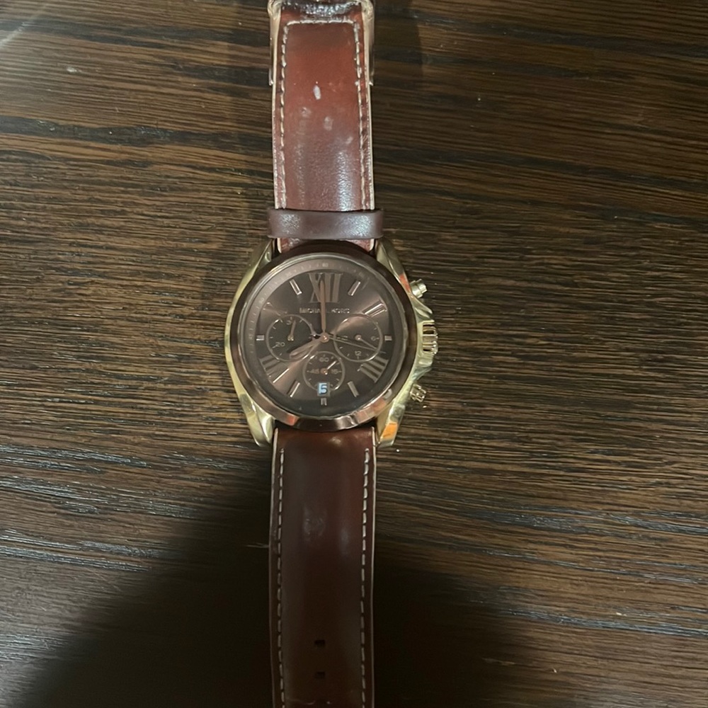 Michael Kors watch with leather band